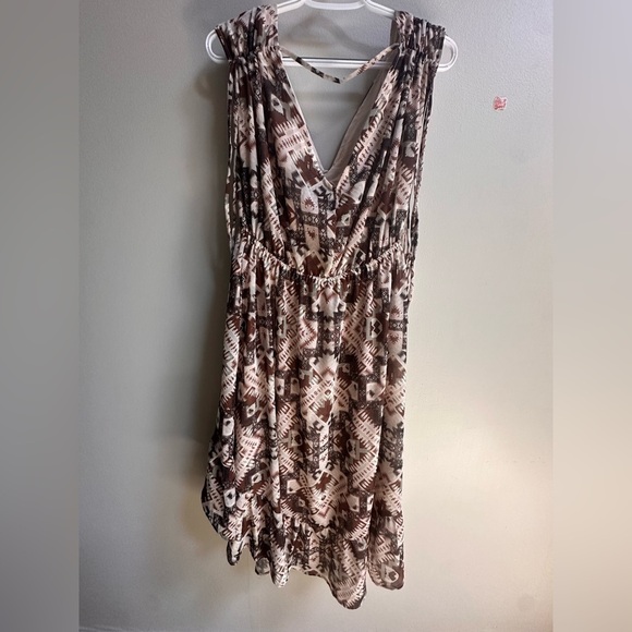 NEW Shyanne Southwestern Aztec Boho High-Low Chiffon Dress Women’s M - Picture 9 of 15